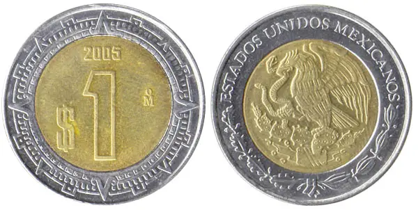 Mexican 1 peso coin