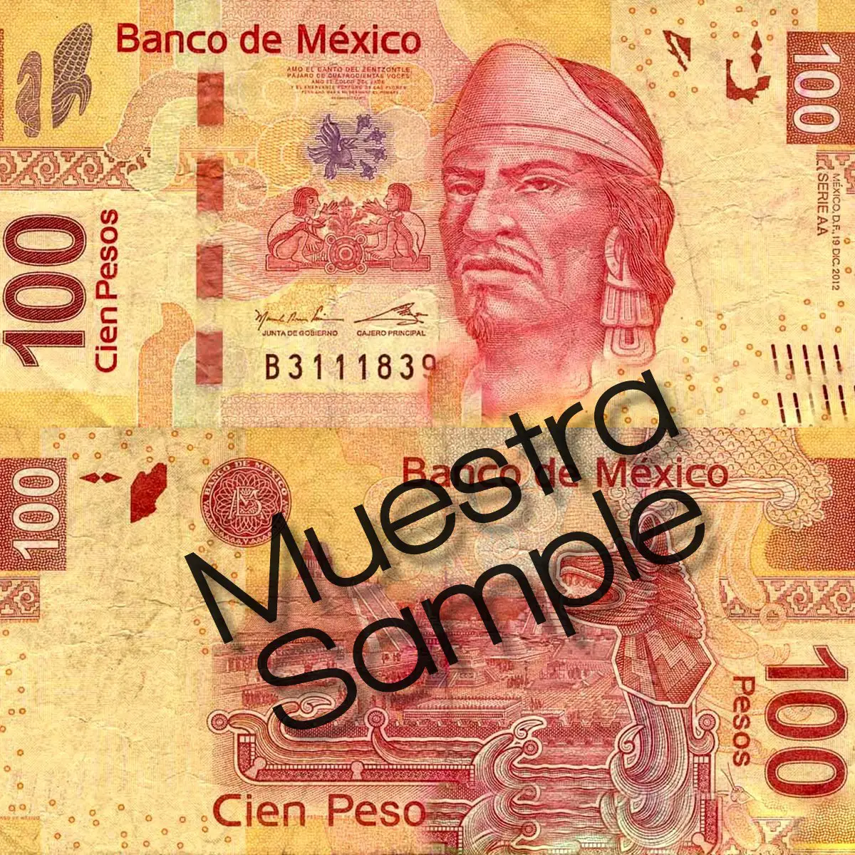Mexican 100 peso bill