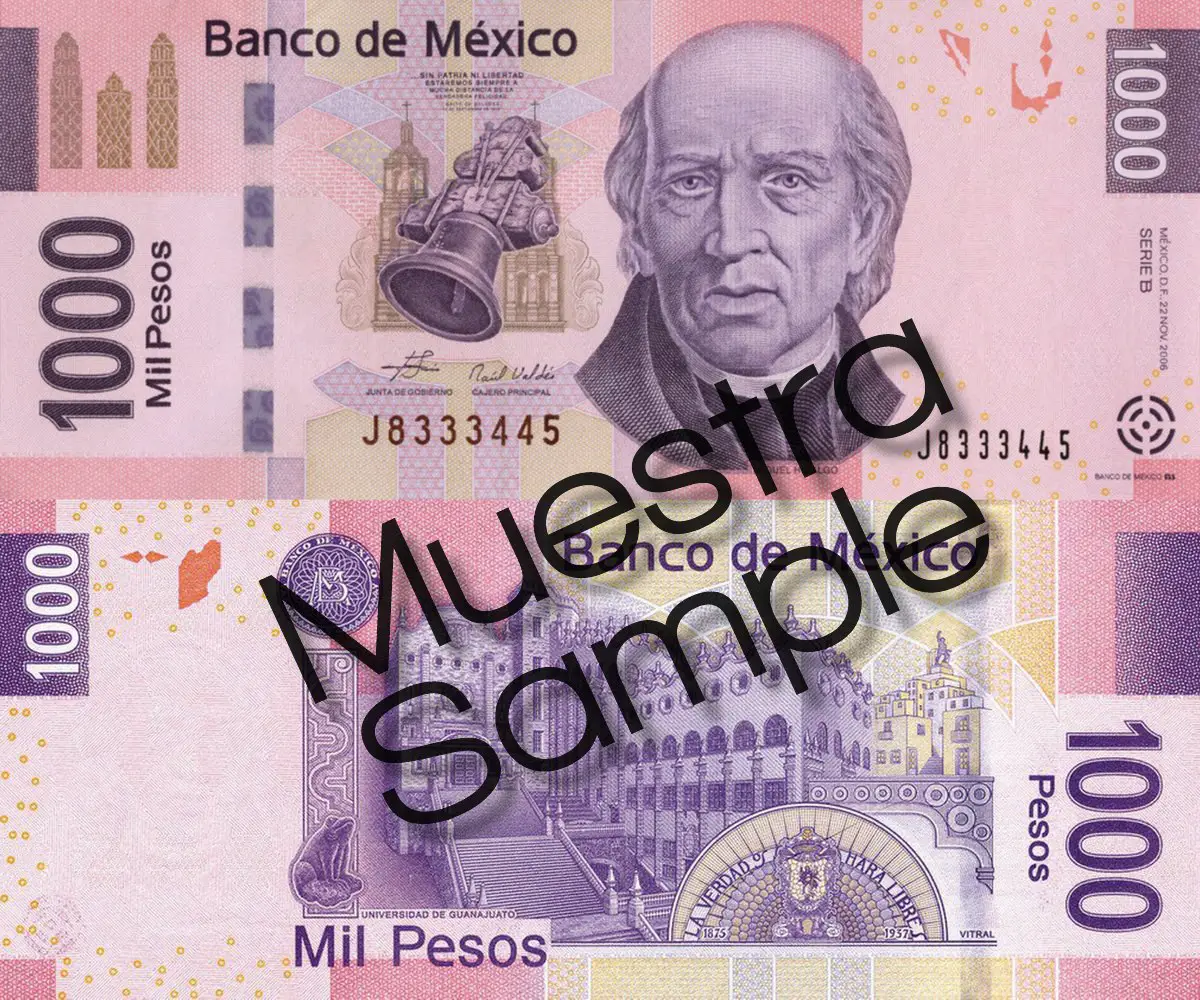 Mexican 1000 peso bill