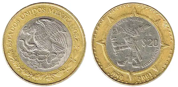Mexican 20 peso coin