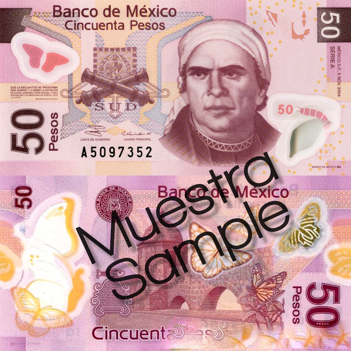 Billete de 50 pesos mexicanos