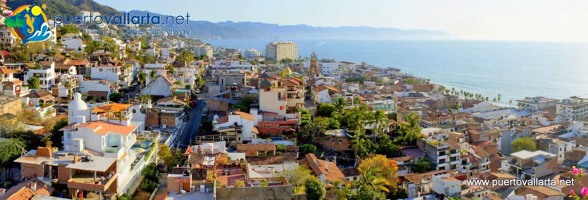 Panorama downtown Puerto Vallarta from the roof of El Panorama Restaurant