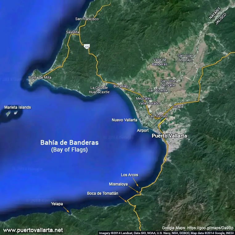 Banderas Bay - Puerto Vallarta - Location points