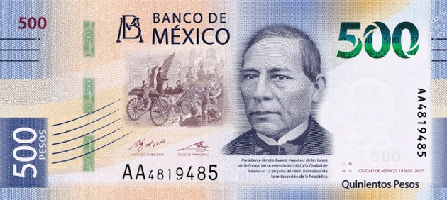 Billete de 500 pesos (a partir de Agosto 2018)