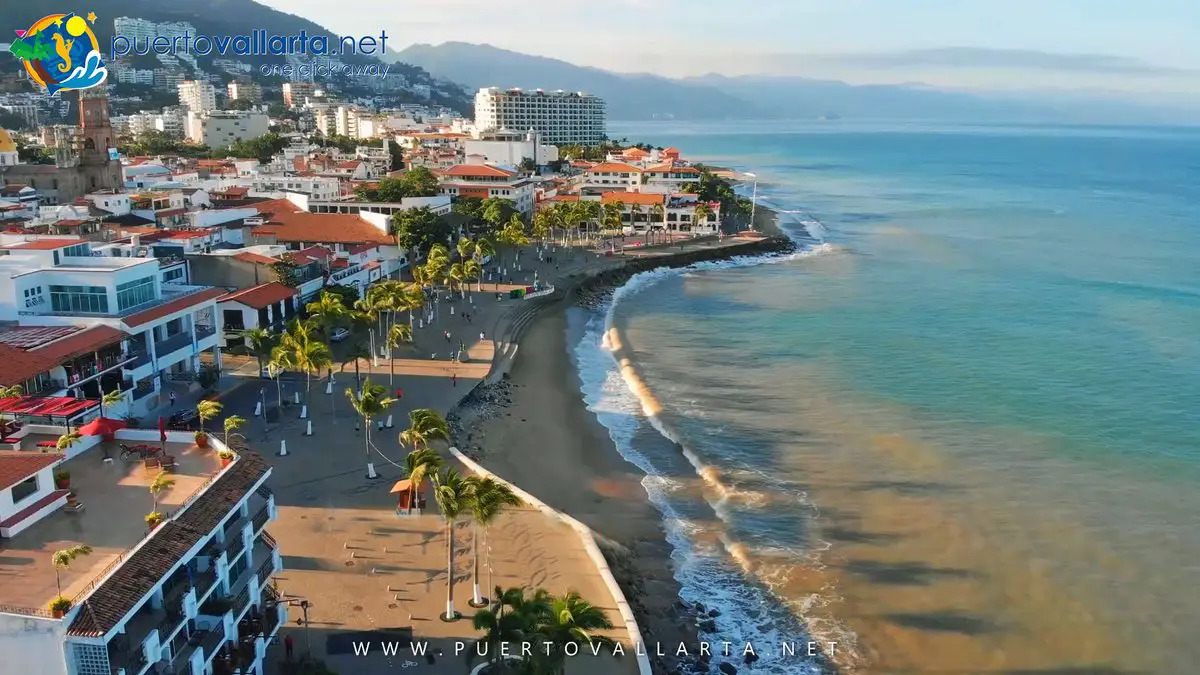 Puerto Vallarta Malecon, Galeana Street and Corona looking south