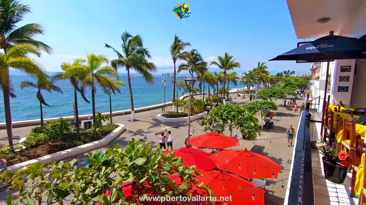 Puerto Vallarta Malecon, view from Cheeky Monkey