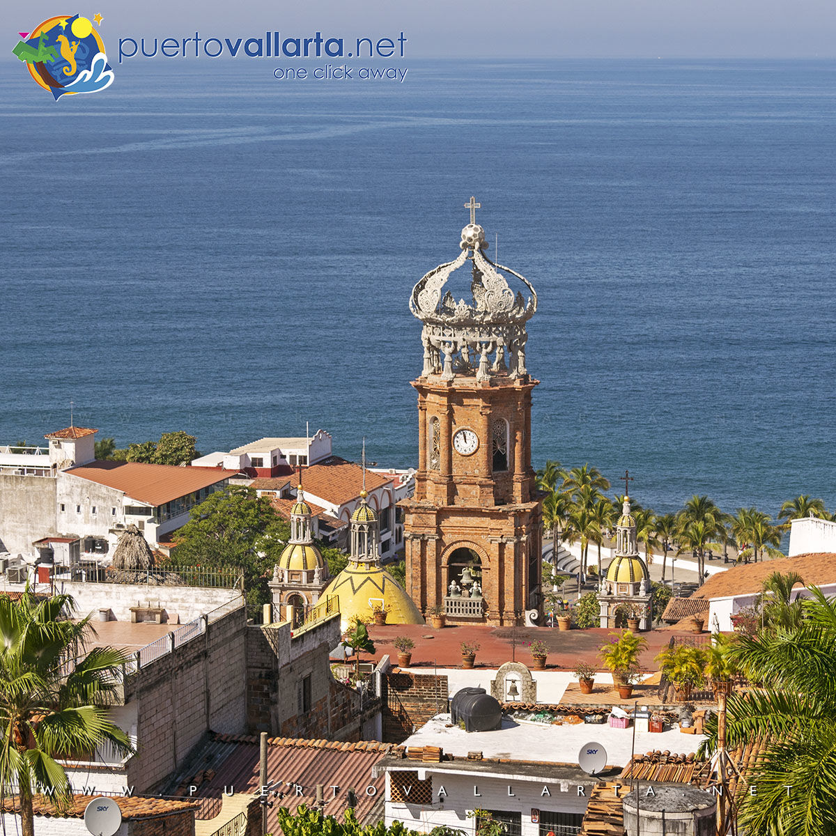 Parish of Our Lady of Guadalupe from Luna Liquida Hotel, Downtown Puerto Vallarta