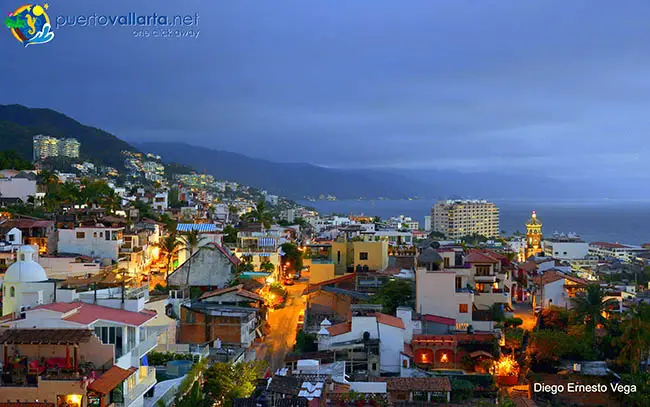 Downtown Vallarta at night