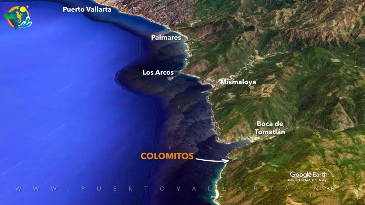 Mapa de ubicación de Playa Colomitos