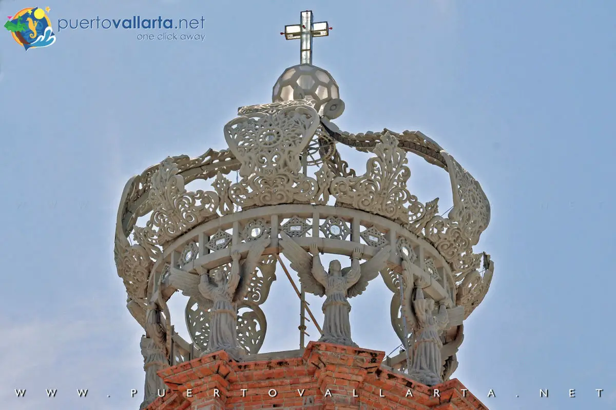 Crown topping the tower of the Our Lady of Guadalupe Parish, Puerto Vallarta
