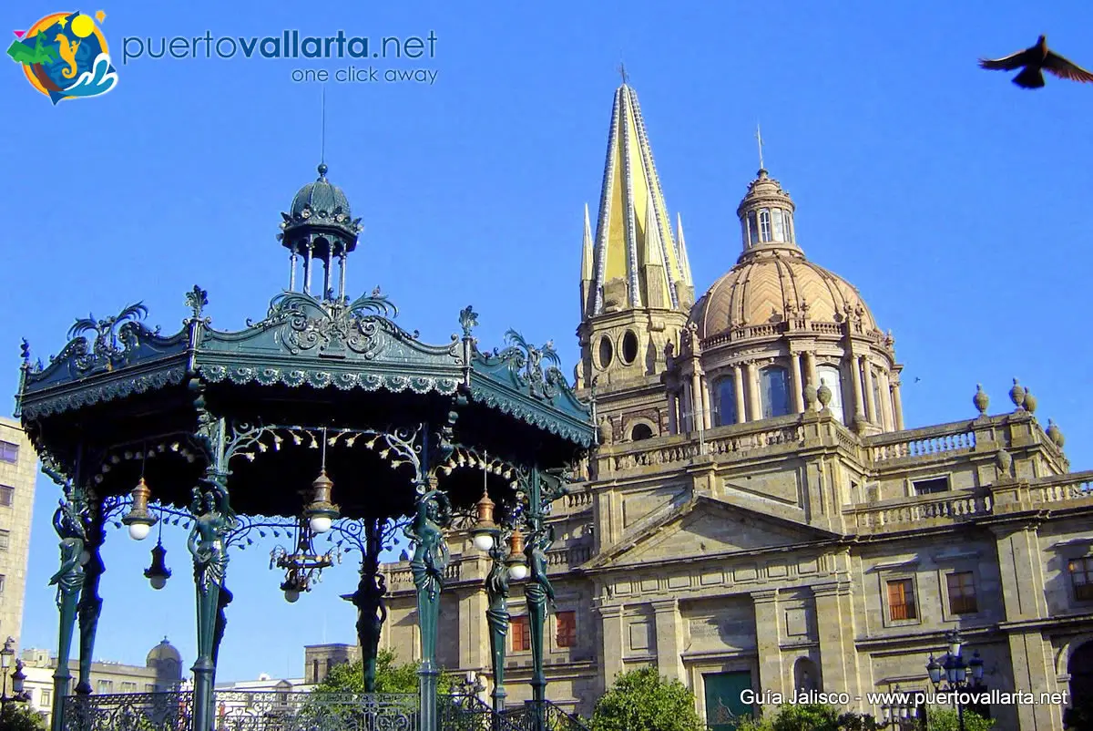 Cathedral and Kiosk of Guadalajara Jalisco Mexico