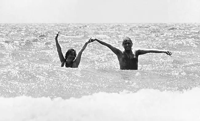 Liz & Dick enjoying the waves in Puerto Vallarta