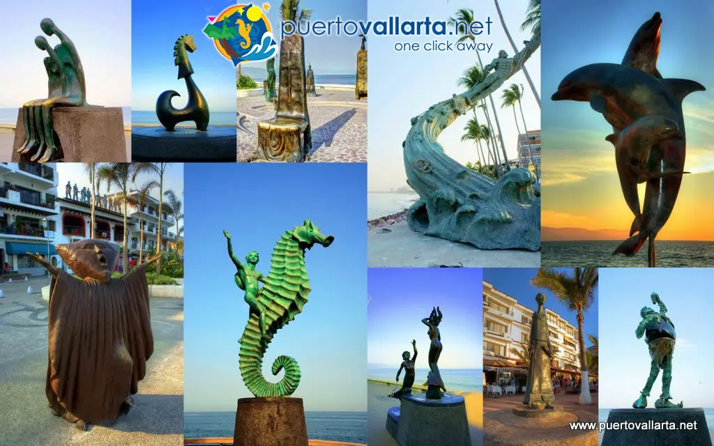 Many great sculptures on the Puerto Vallarta Malecon / Boardwalk