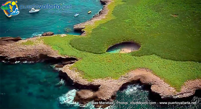 Vista aérea de la Isla y la Playa Escondida