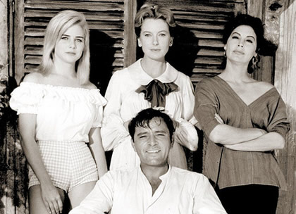 Sue Lyon, Richard Burton, Deborah Kerr y Ava Gardner