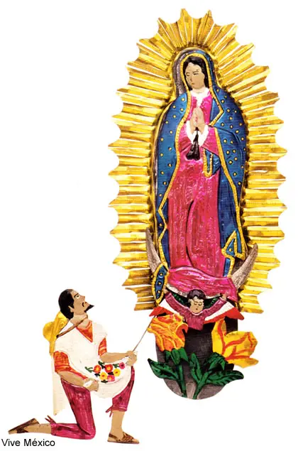 Arte popular, la Virgen y Juan Diego