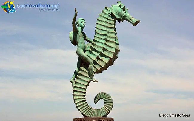 Seahorse statue on the Puerto Vallarta Malecon