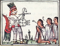 Sun God Huitzilopochtli adoration
