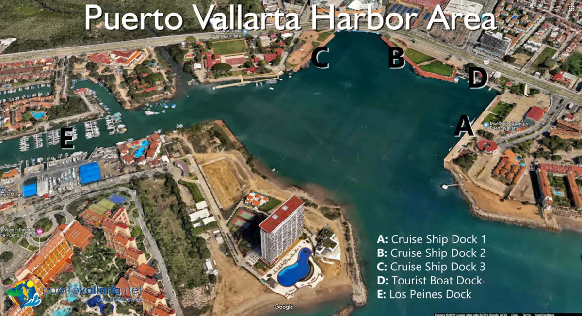 Puerto Vallarta Cruise Ship Terminal and Harbor Area