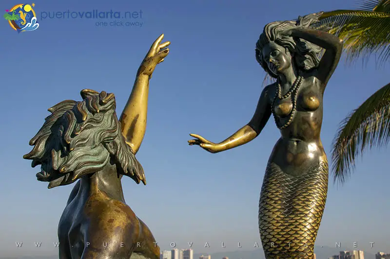 Detalle de Tritón y Sirena (Carlos Espino), Malecón de Puerto Vallarta