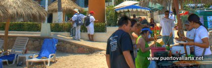 Food stands at Playa Los Muertos