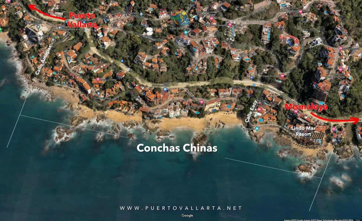 Conchas Chinas Beach, Romantic Zone, Puerto Vallarta