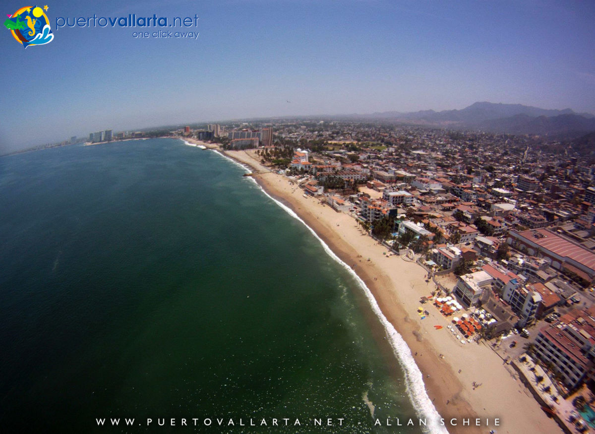 Aerial view of Playa Camarones Beach