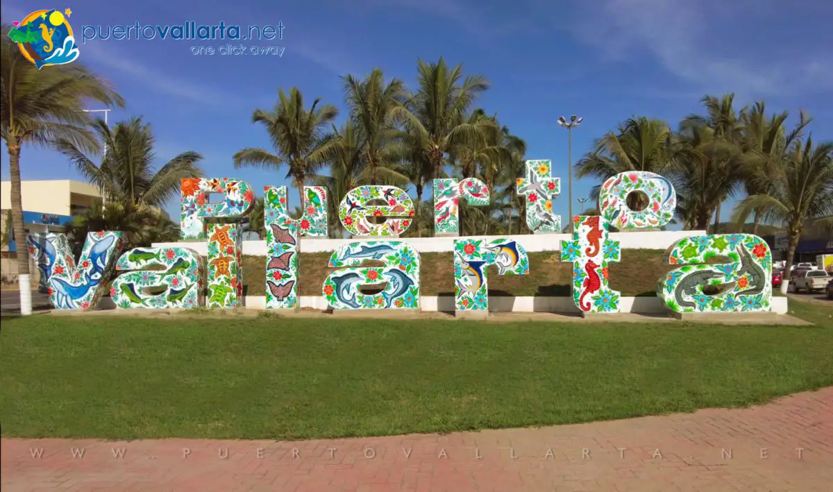 Welcome to Puerto Vallarta Sign at Las Juntas, Puerto Vallarta