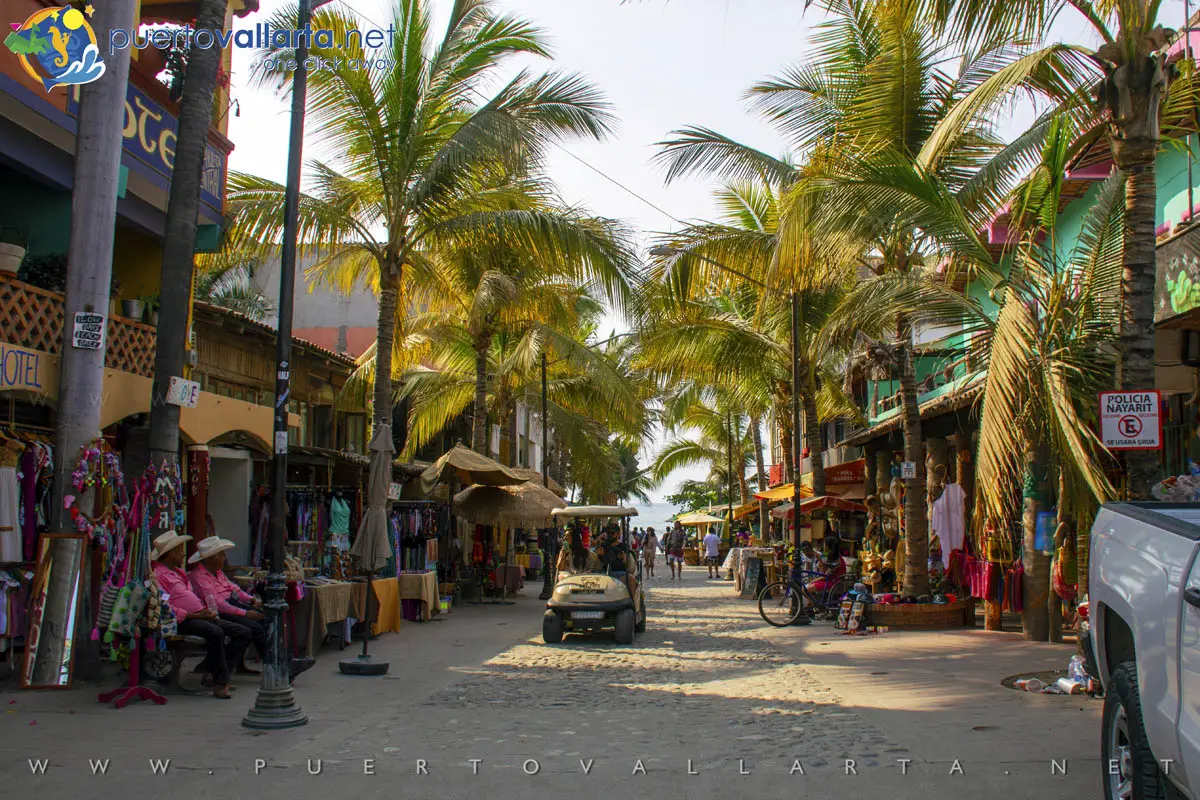 Delfines Street, downtown Sayulita on the way to the beach