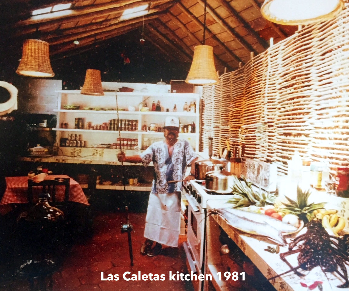 Archie Alpenia at John Huston's kitchen in Las Caletas