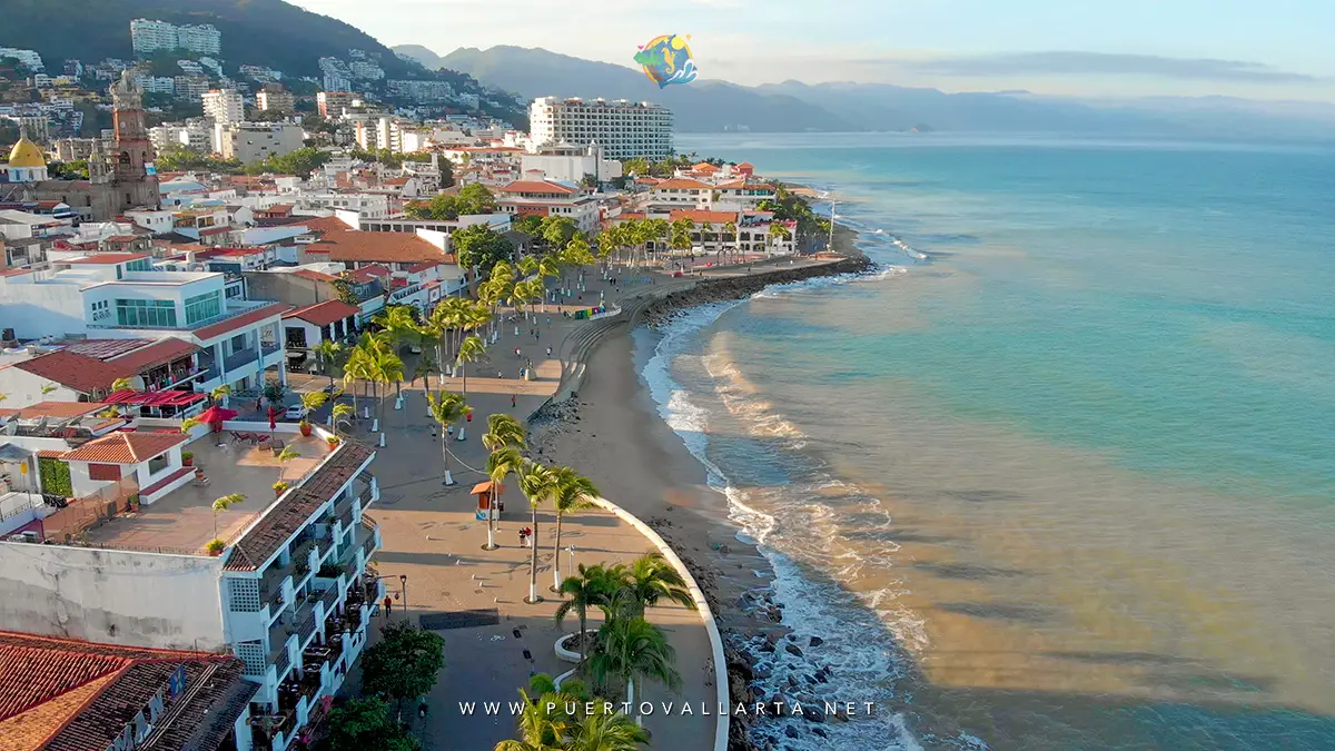 Puerto Vallarta Malecon and downtown view