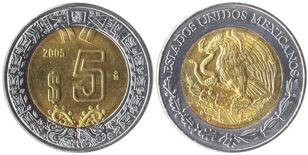 Mexican 5 peso coin