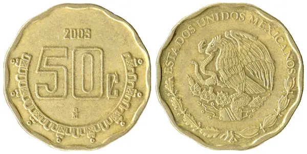 Mexican 50 centavo coin