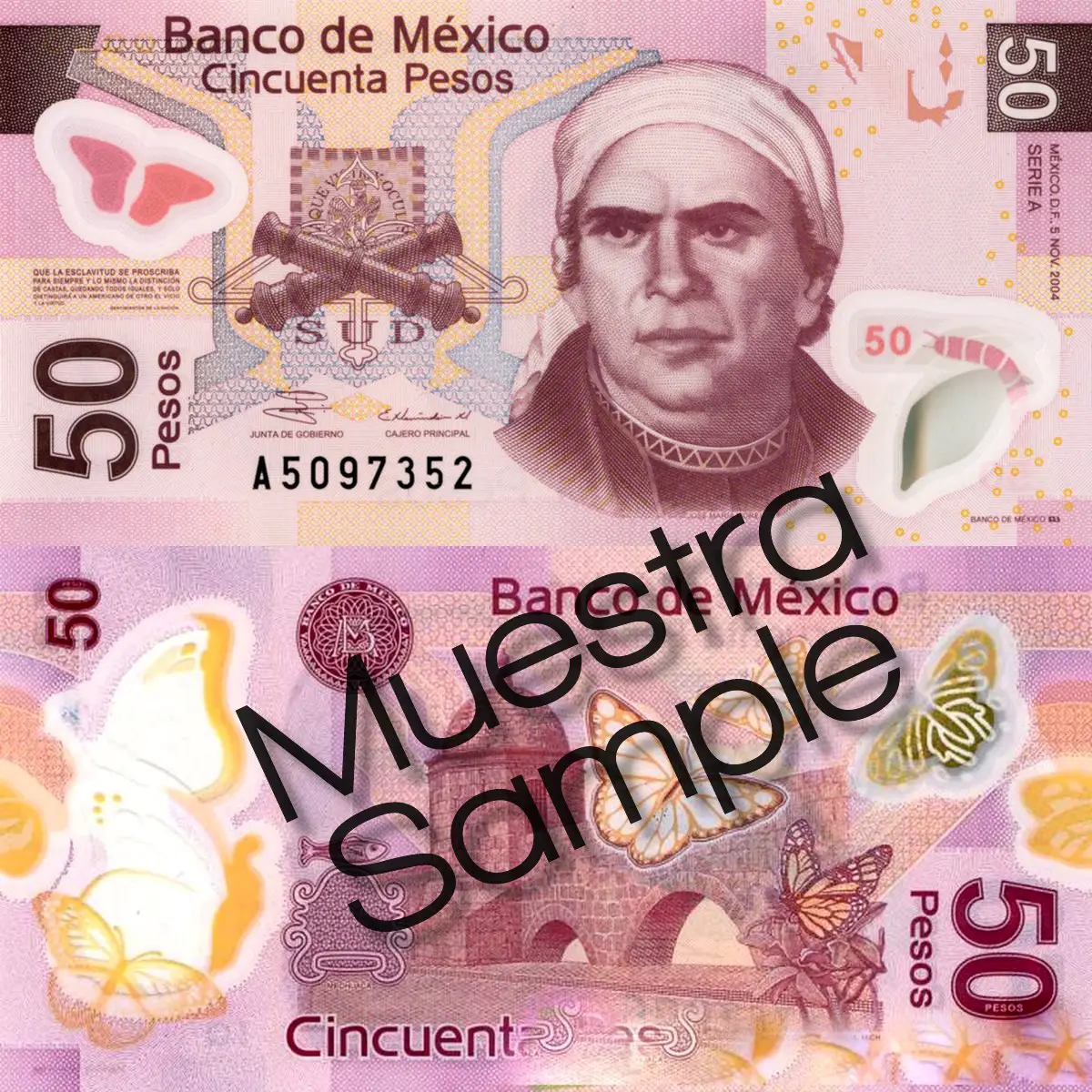 Mexican 50 peso bill