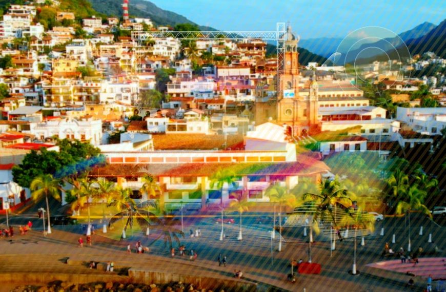 Puerto Vallarta and Banderas Bay tourism image with subtle award-themed golden light for Jalisco destination recognition.