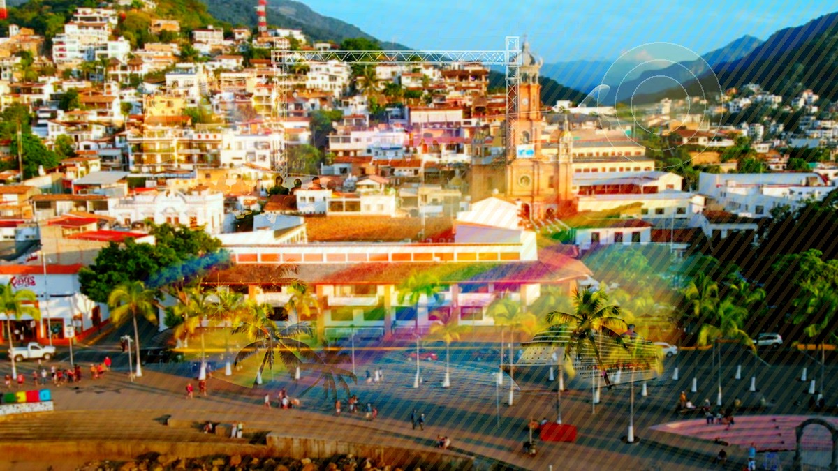 Puerto Vallarta and Banderas Bay tourism image with subtle award-themed golden light for Jalisco destination recognition.