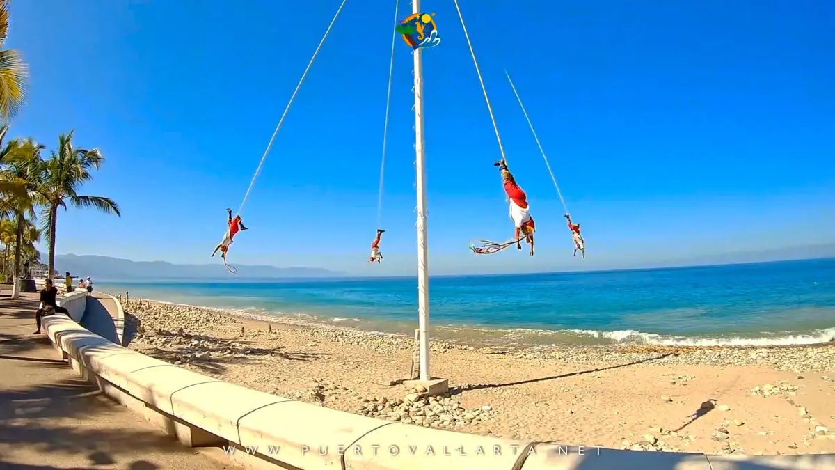 Papantla Bird-Men Pole Flyers on the Malecon