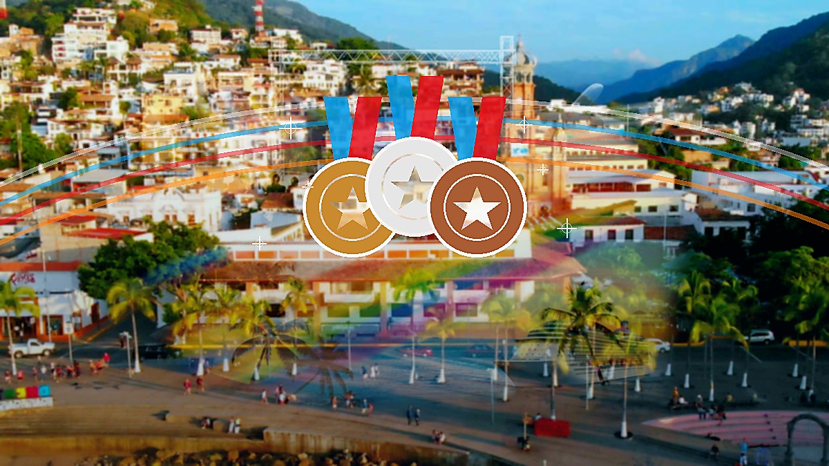 Puerto Vallarta sports-medal collage celebrating local athletes winning international medals
