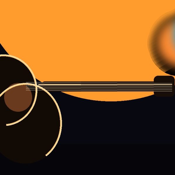 Abstract acoustic guitar concert art for Teatro Vallarta music events