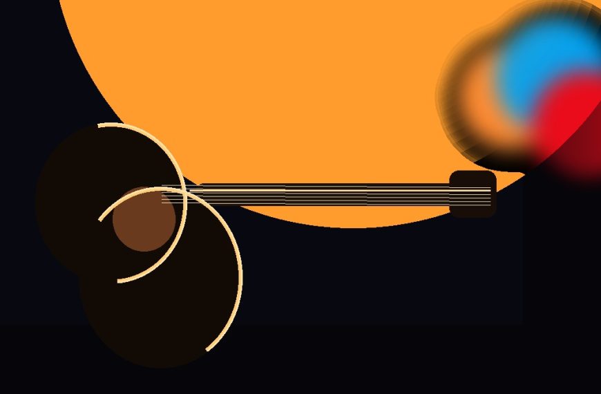Abstract acoustic guitar concert art for Teatro Vallarta music events