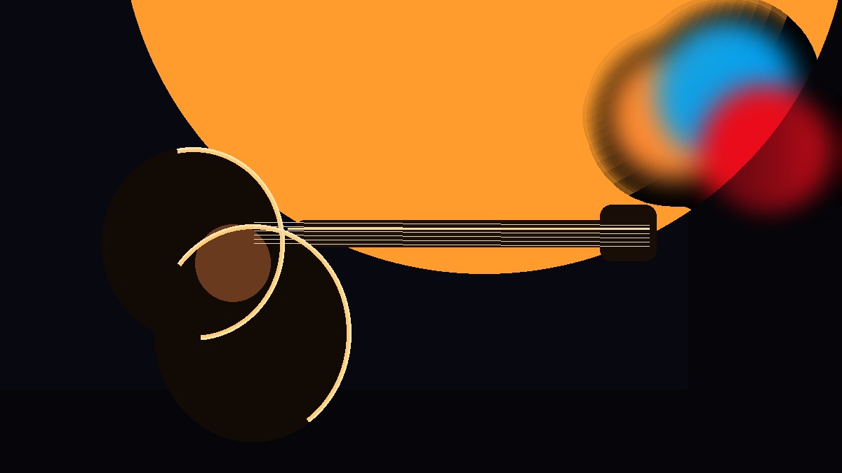 Abstract acoustic guitar concert art for Teatro Vallarta music events