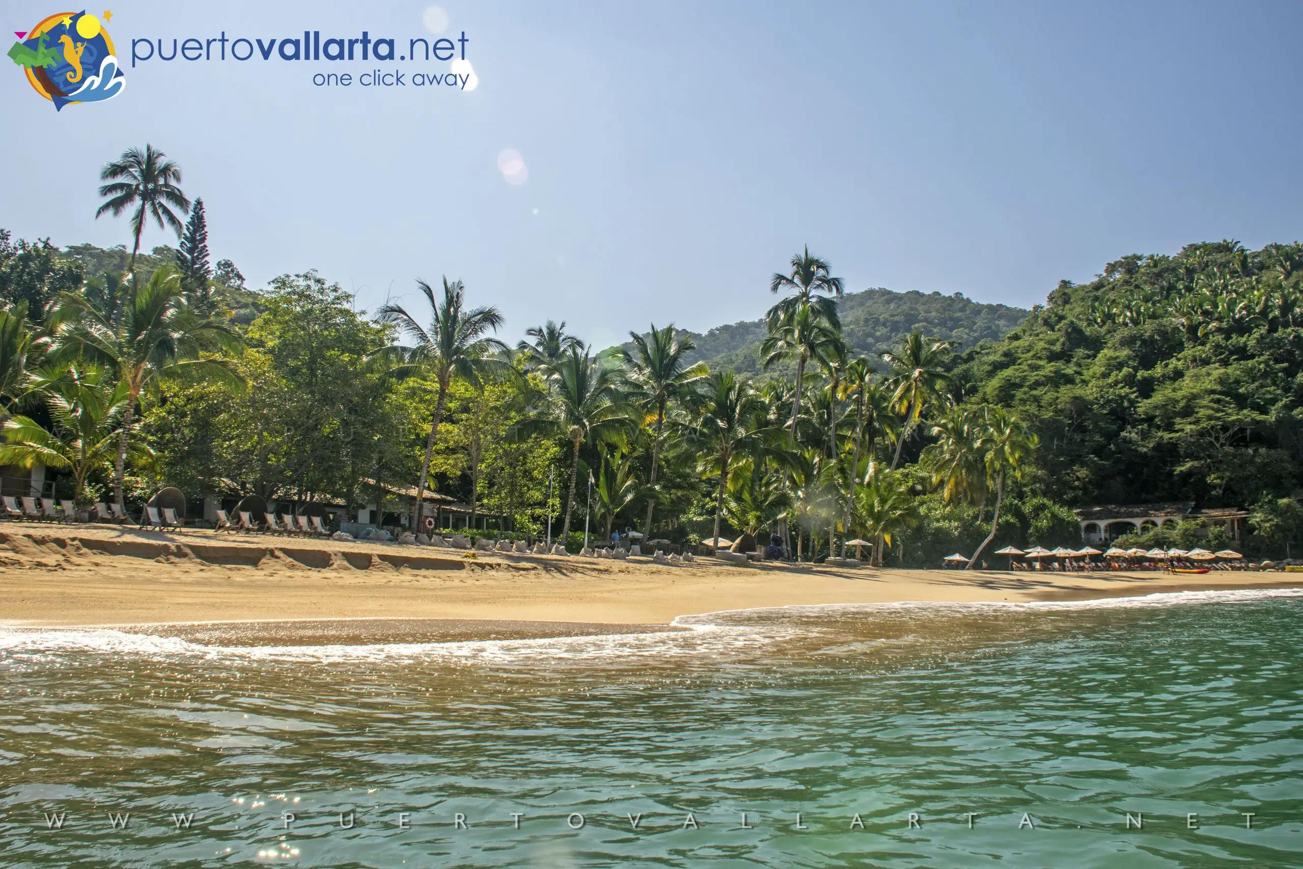 Majahuitas on the south shore seen from the sea